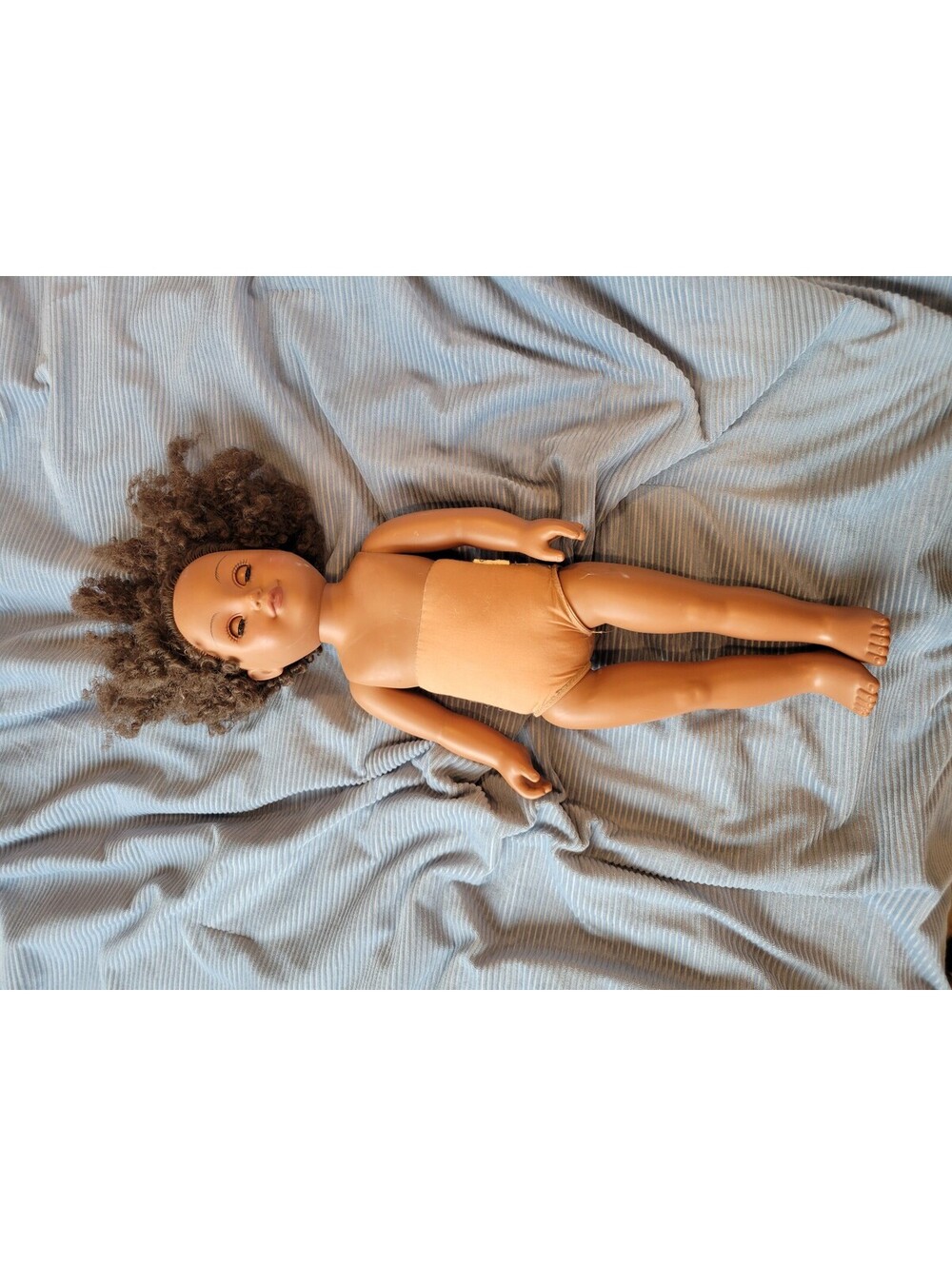 Vintage Large Brown Doll with Curly Hair